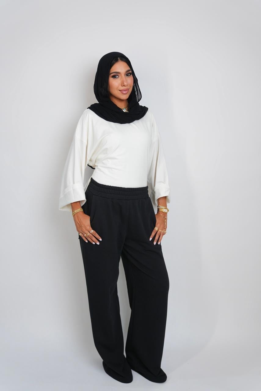 Summer Wide Leg Pants Black