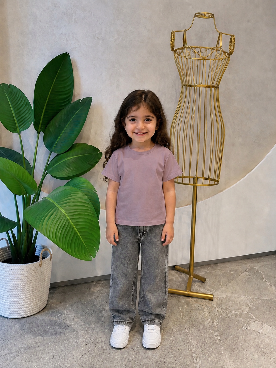 Kids Basic Tee - Dark Nude
