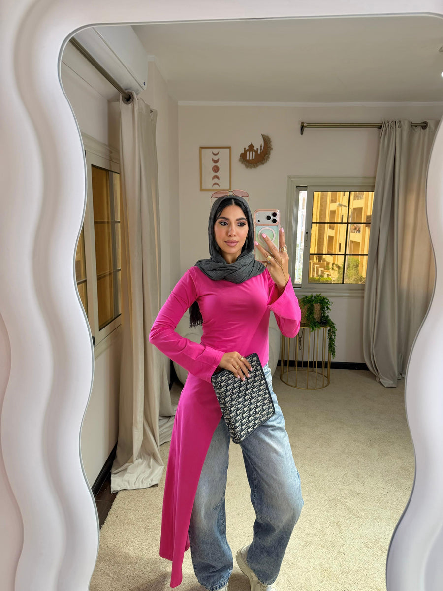 Hot pink Belt Blouse