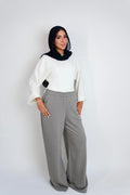 Summer Wide Leg Pants Silver