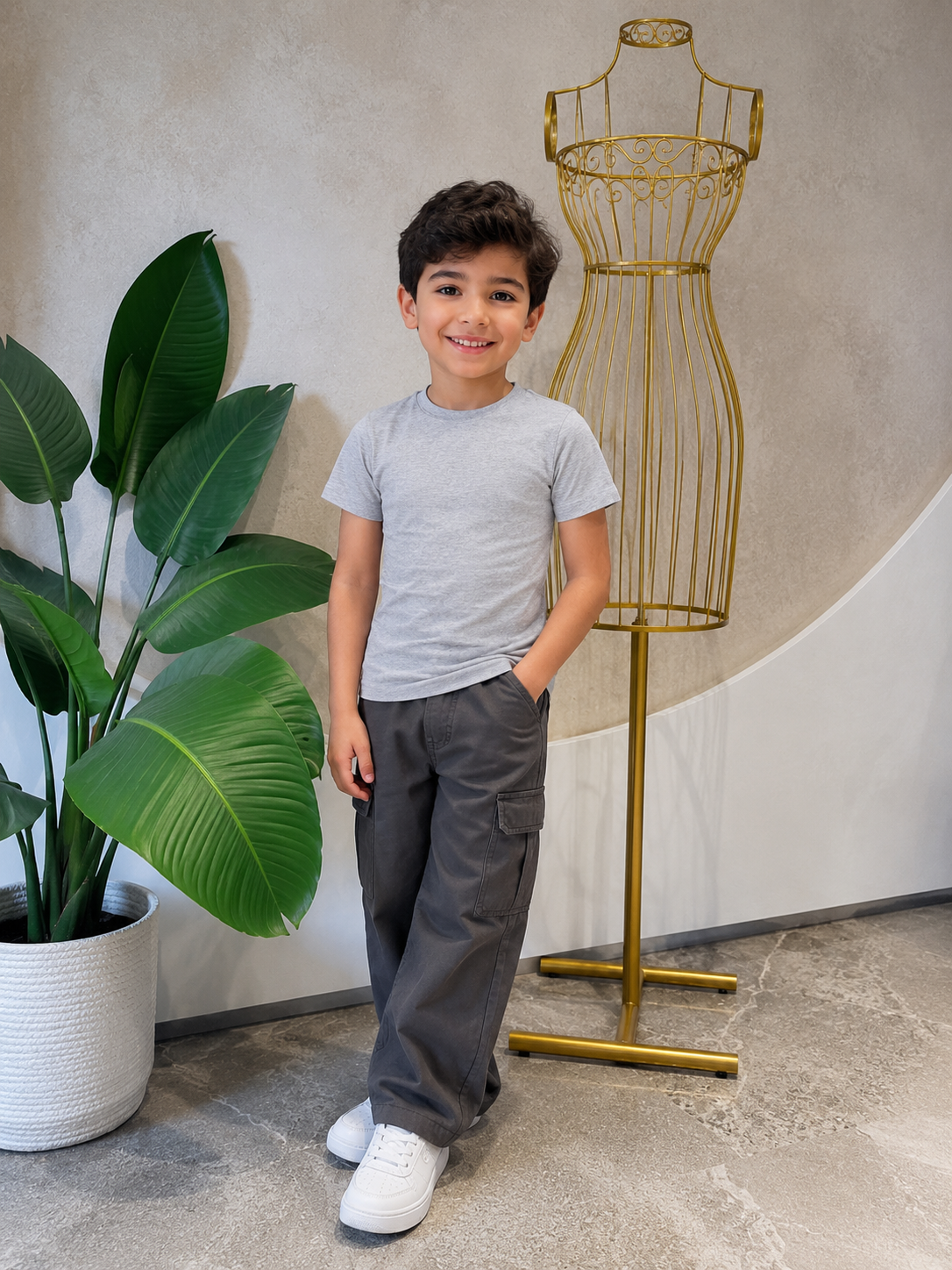 Kids Basic Tee - Light Gray