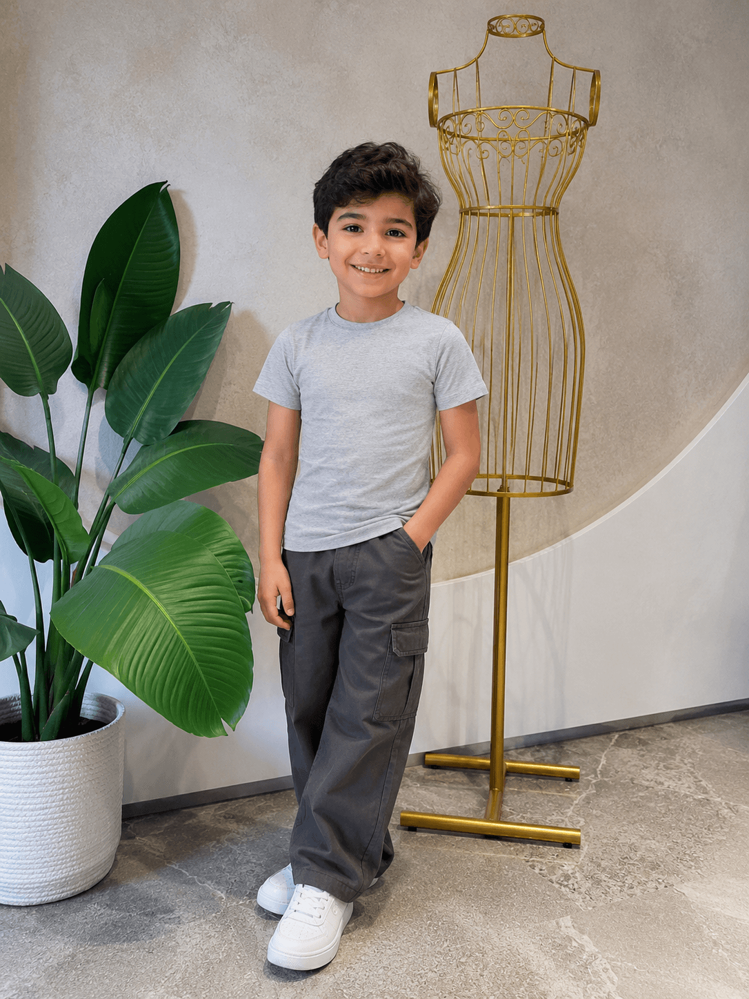 Kids Basic Tee - Light Gray