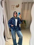 Polka Dots Shirt - Navy