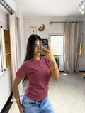 Half-Sleeve Top Maroon