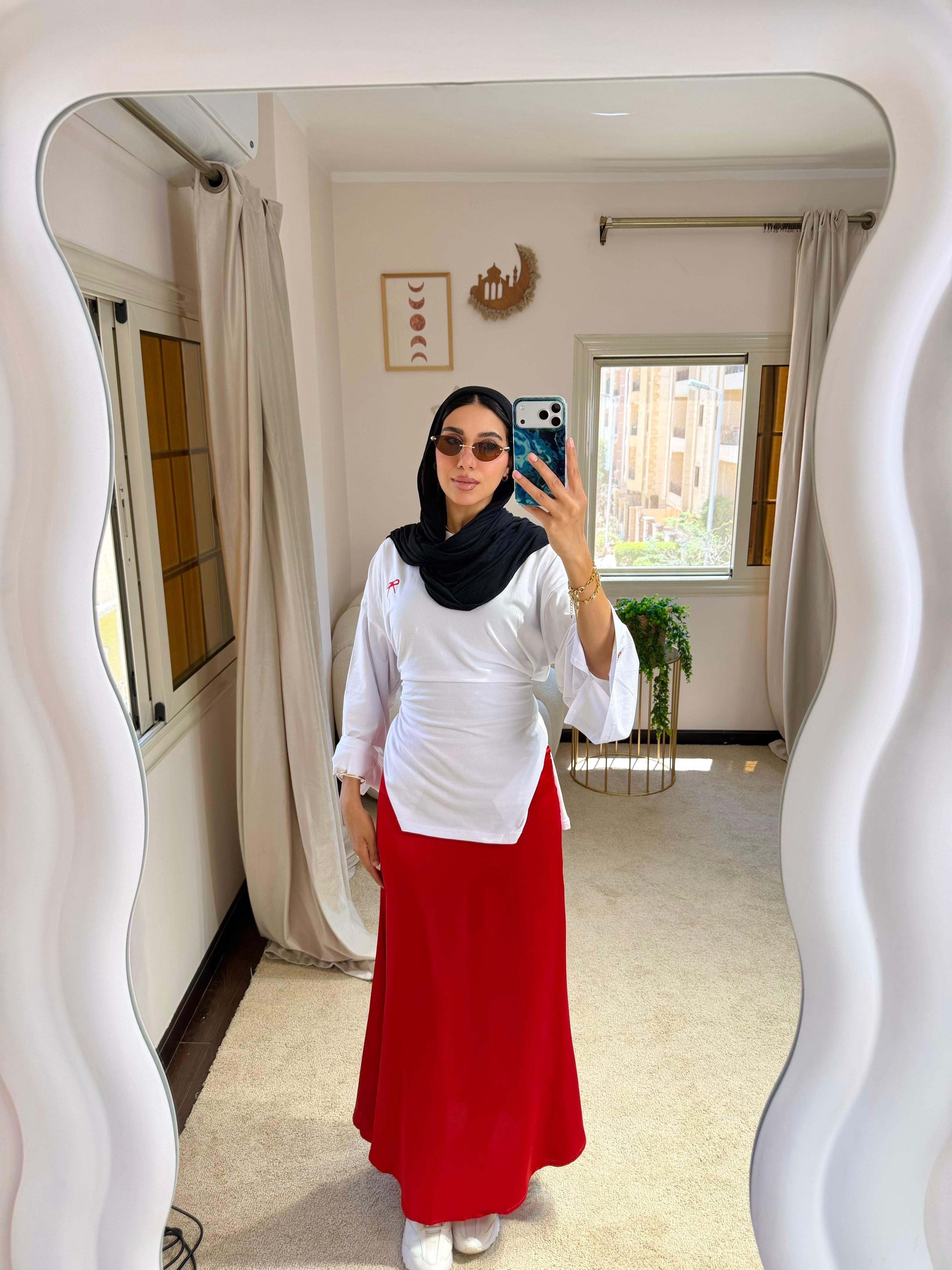 Red Satin Skirt