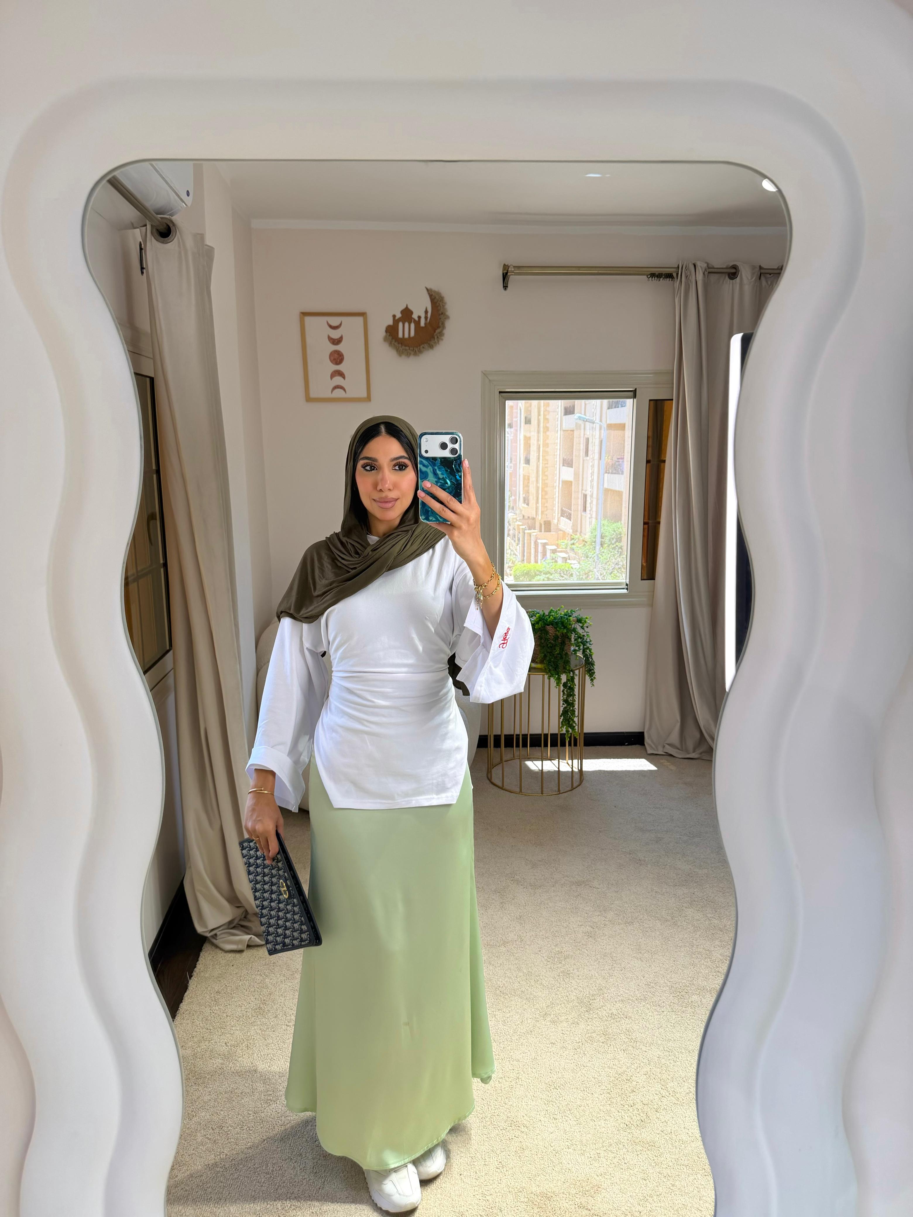 Light Mint Satin Skirt