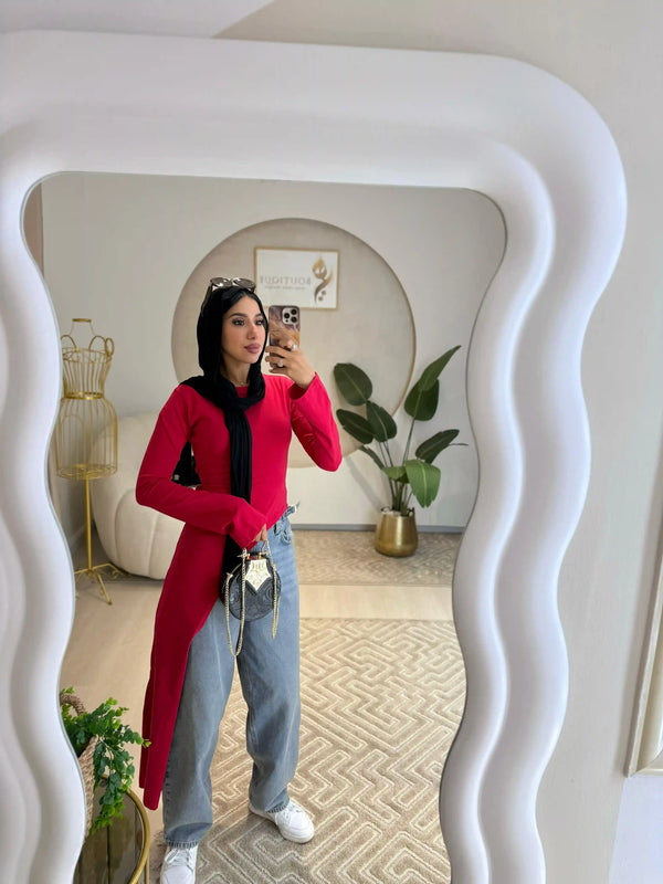 Red Belt Blouse