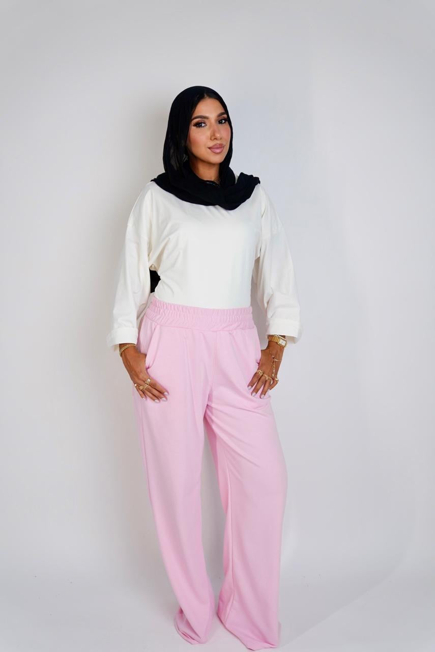 Summer Wide Leg Pants Pink