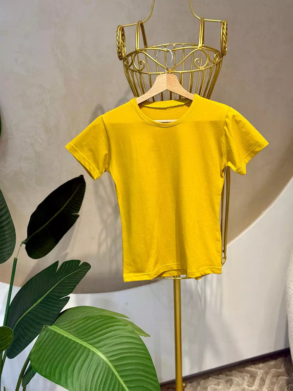 Half-Sleeve Top Mustard