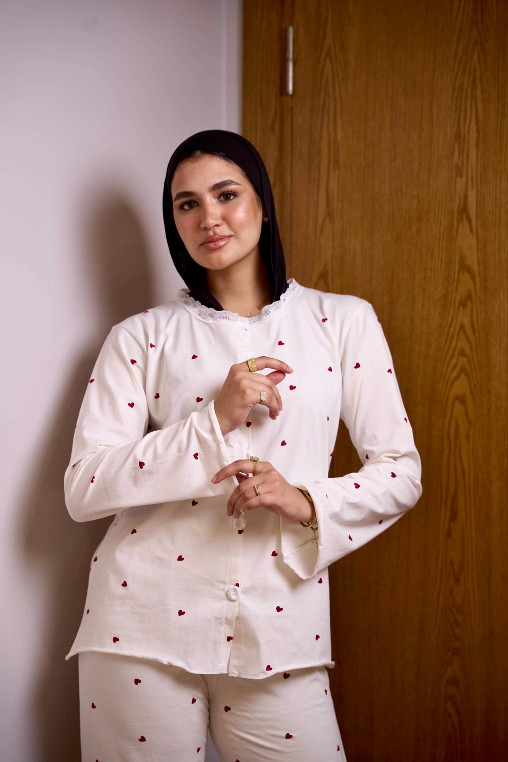 Off-White Long Sleeve Pajama Set