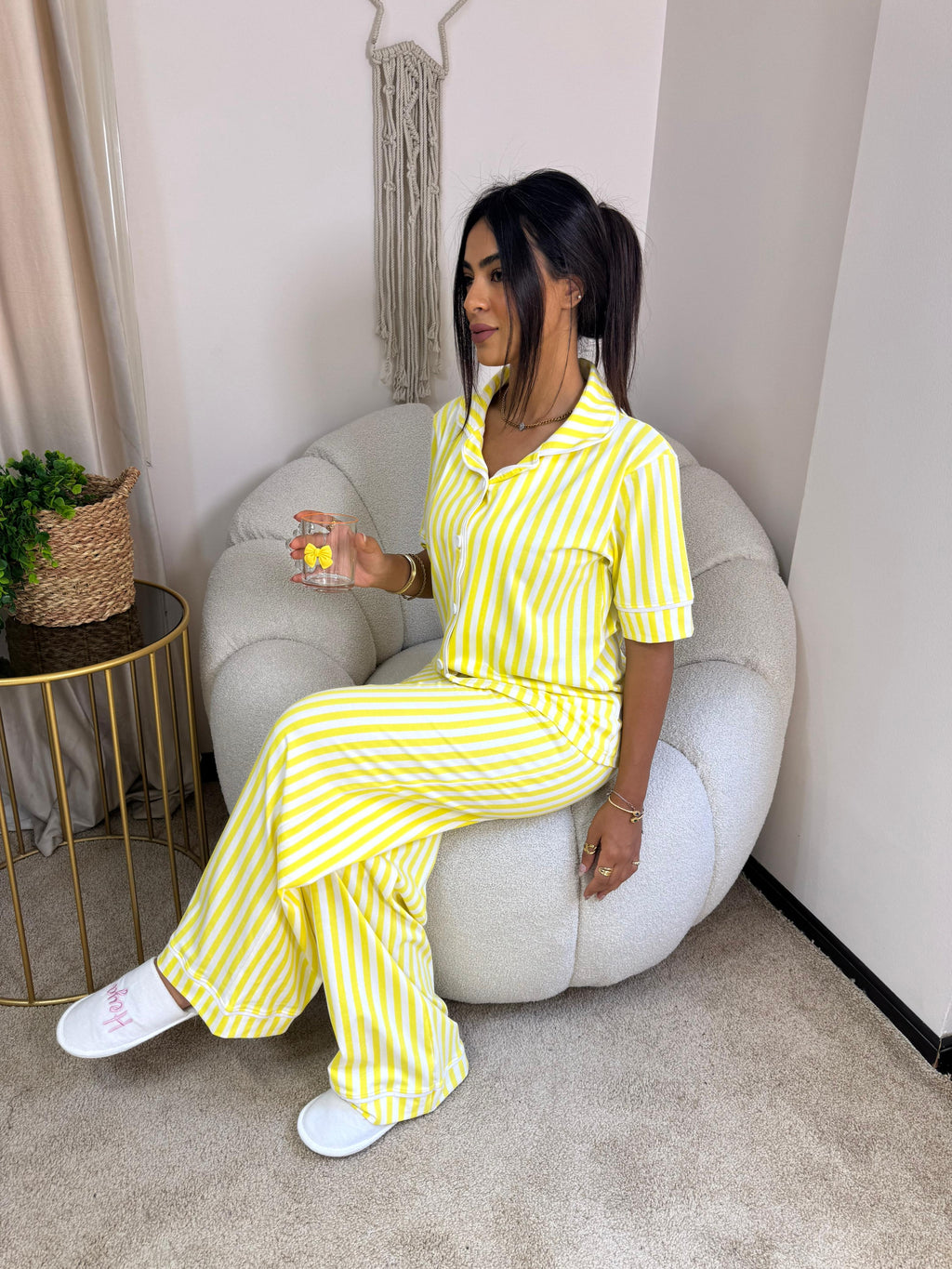 Striped Yellow Pajama Set