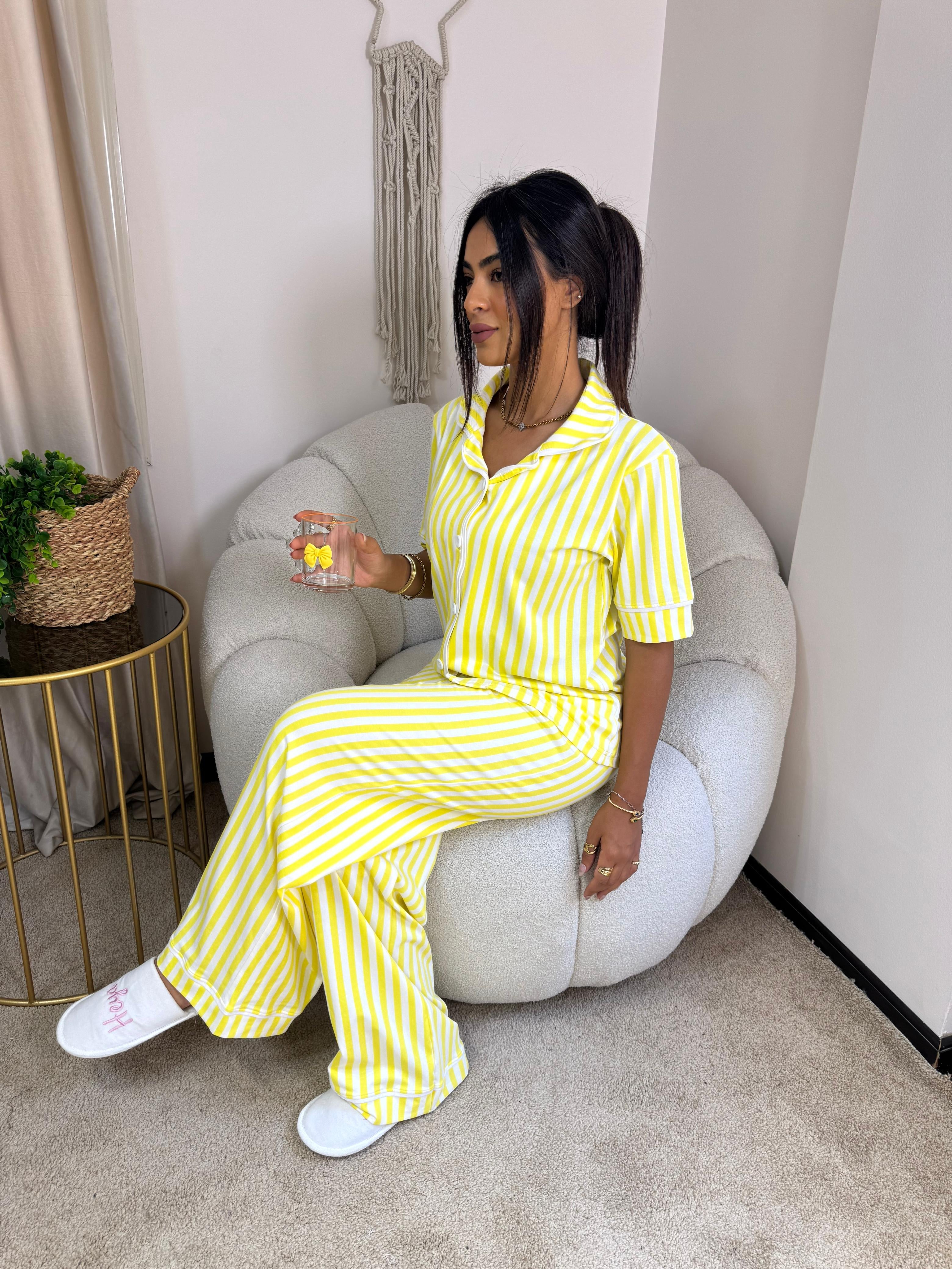 Striped Yellow Pajama Set