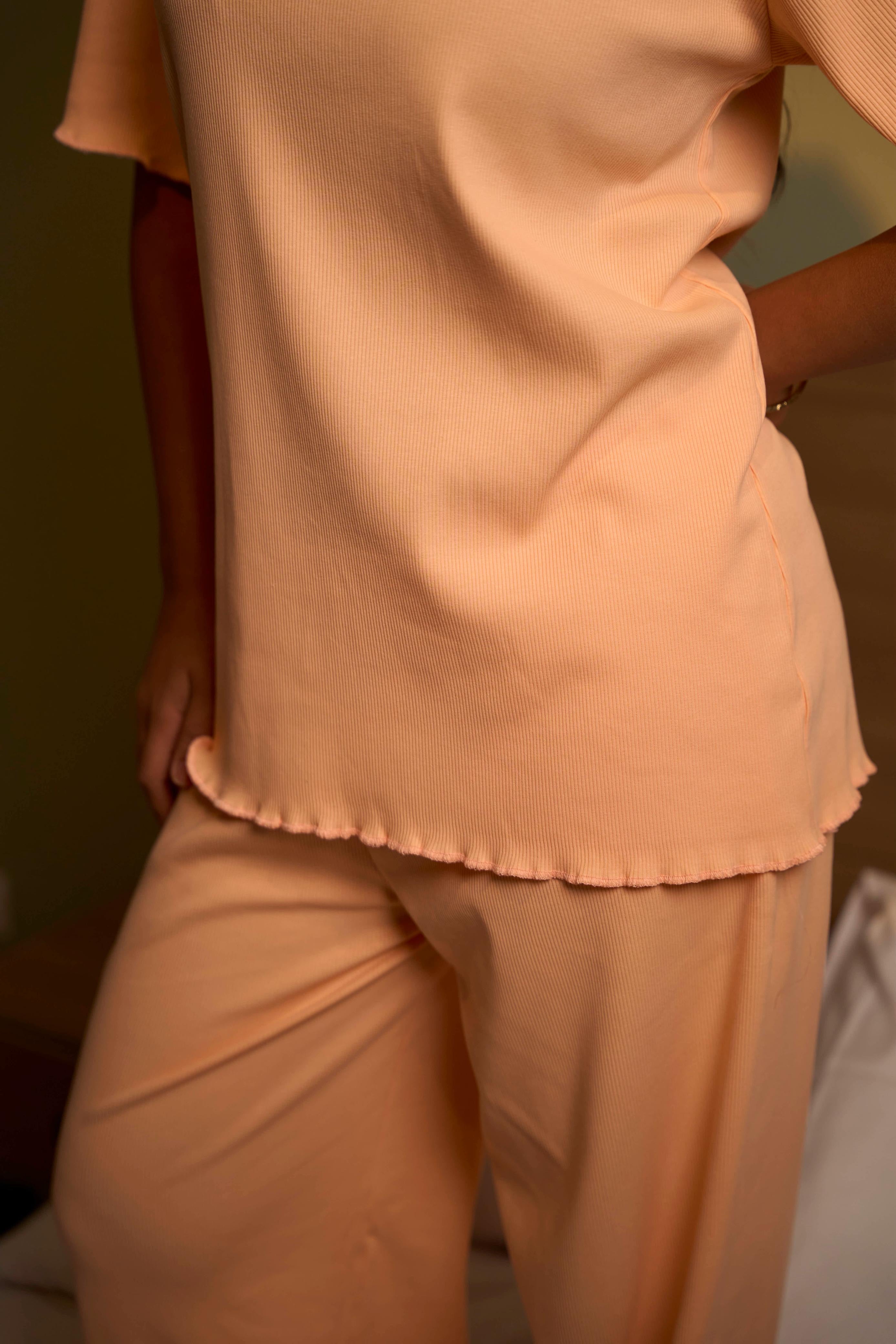 Plain Light Orange Pajama Set