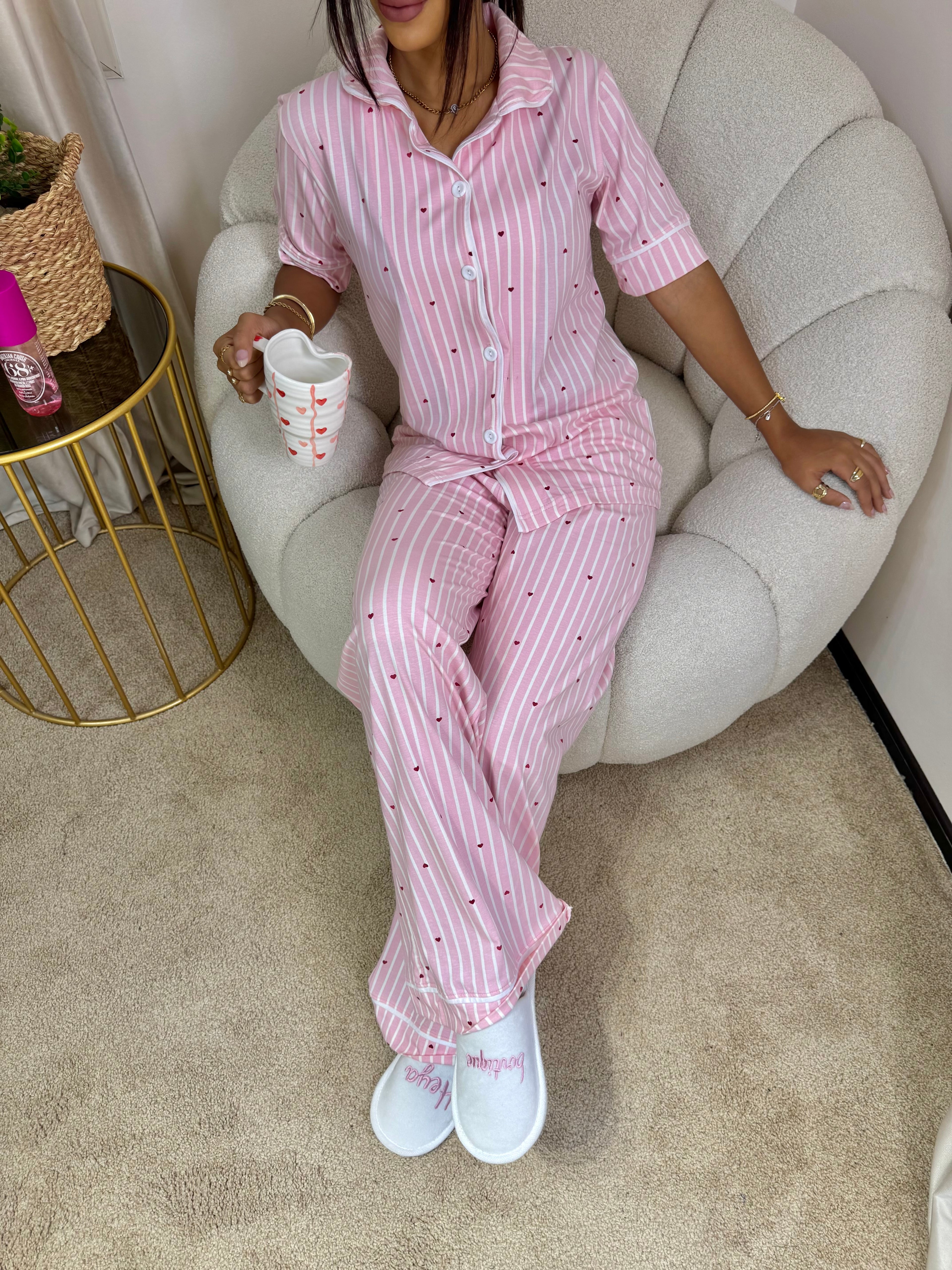 Striped Pink Pajama Set