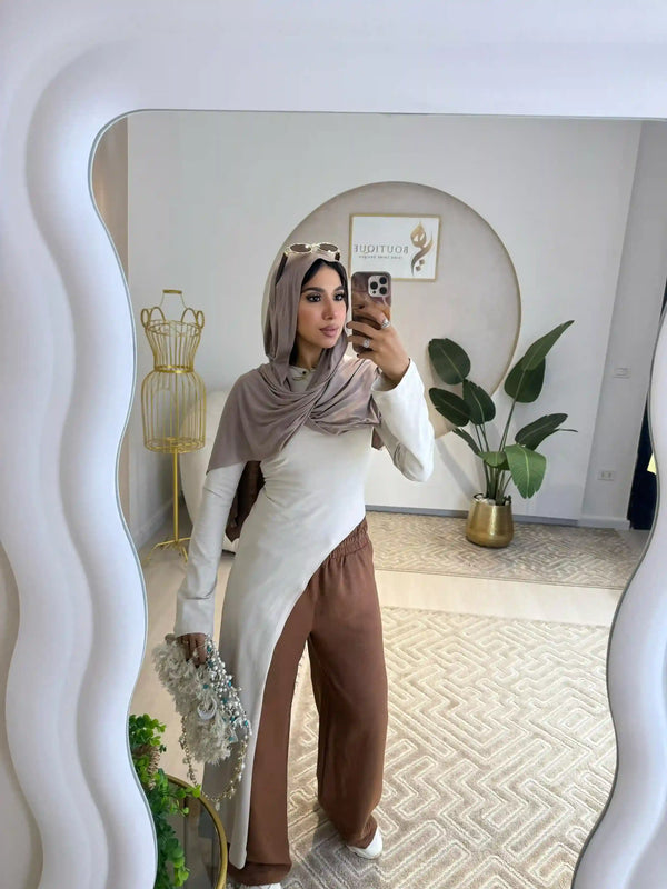 Beige Belt Blouse