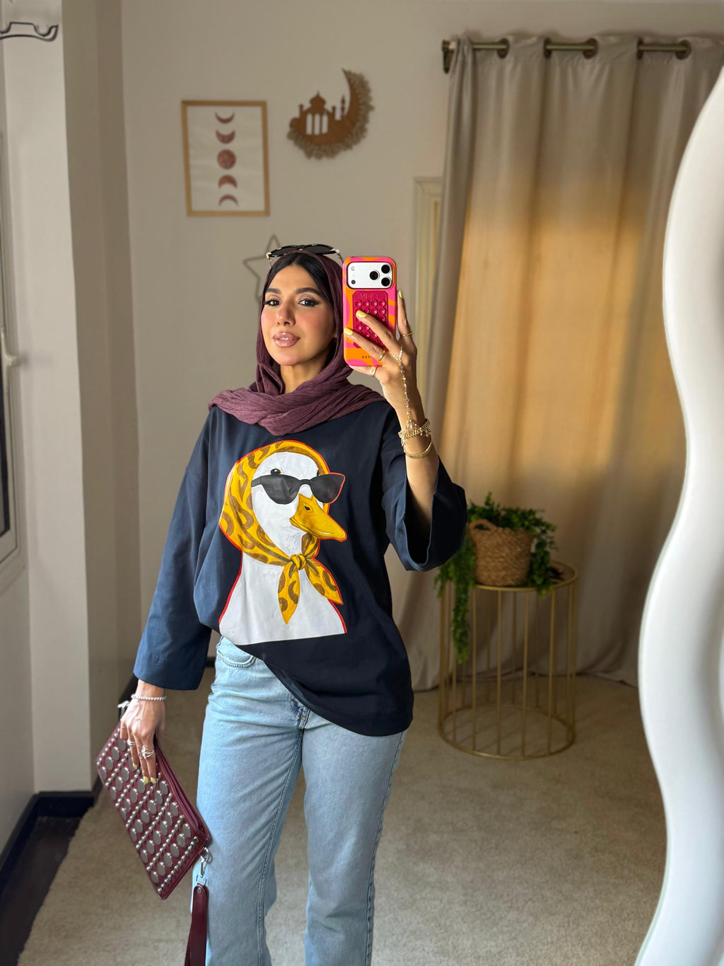 Printed T-Shirt – Navy