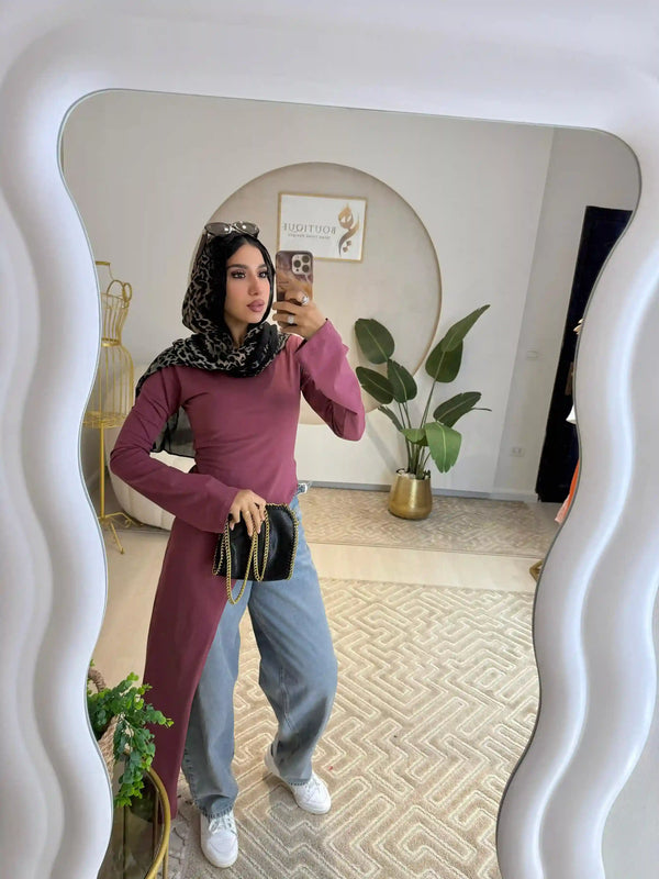 Maroon Belt Blouse