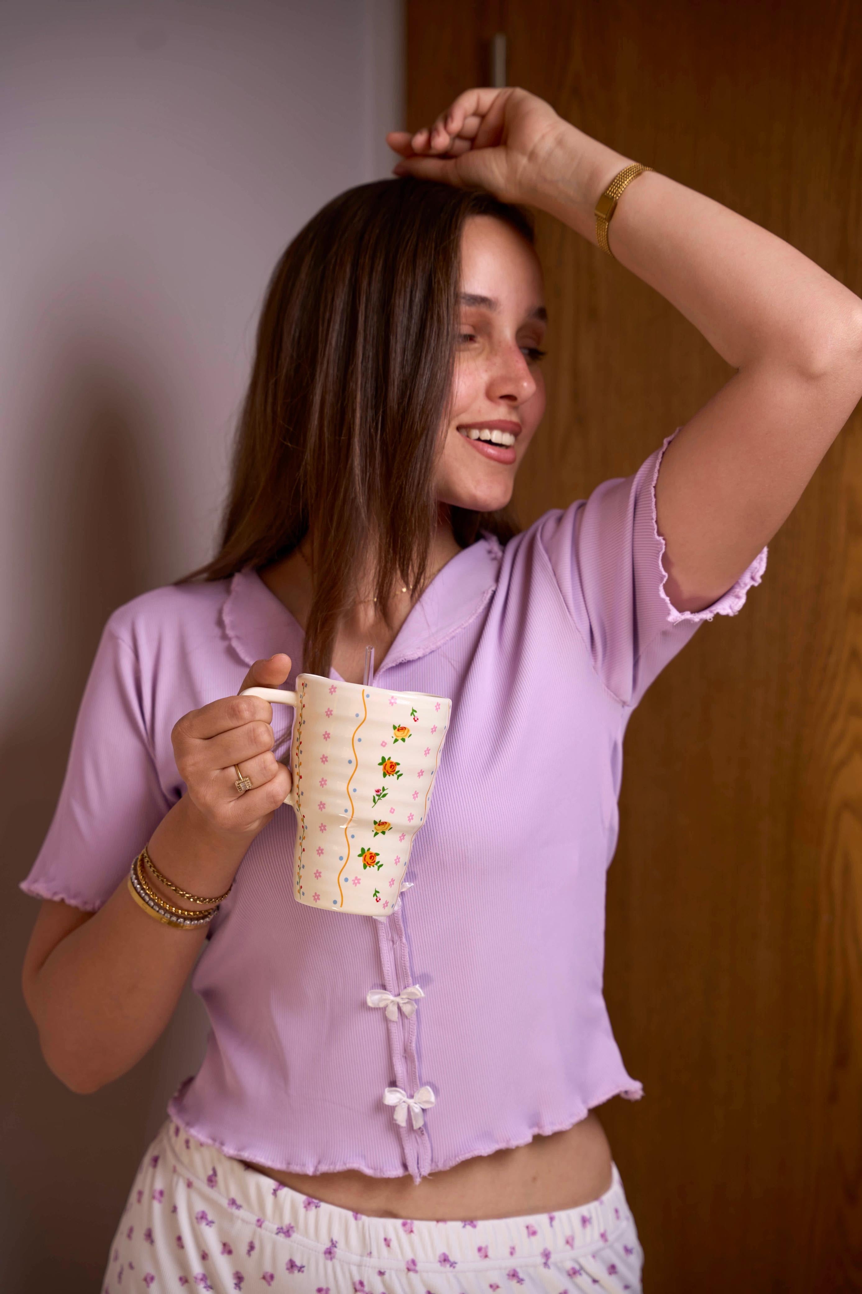 Lavender Bow Pajama Set