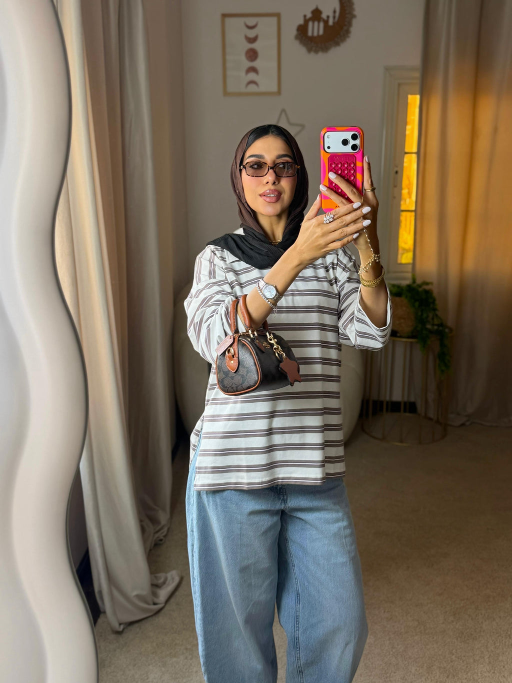 Striped Oversized T-Shirt - White X Cafe