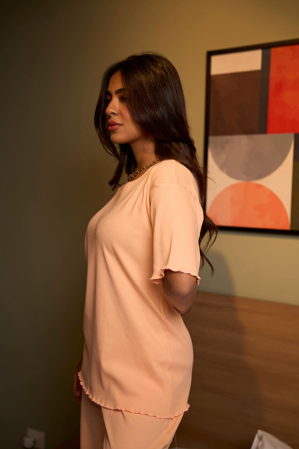 Plain Light Orange Pajama Set