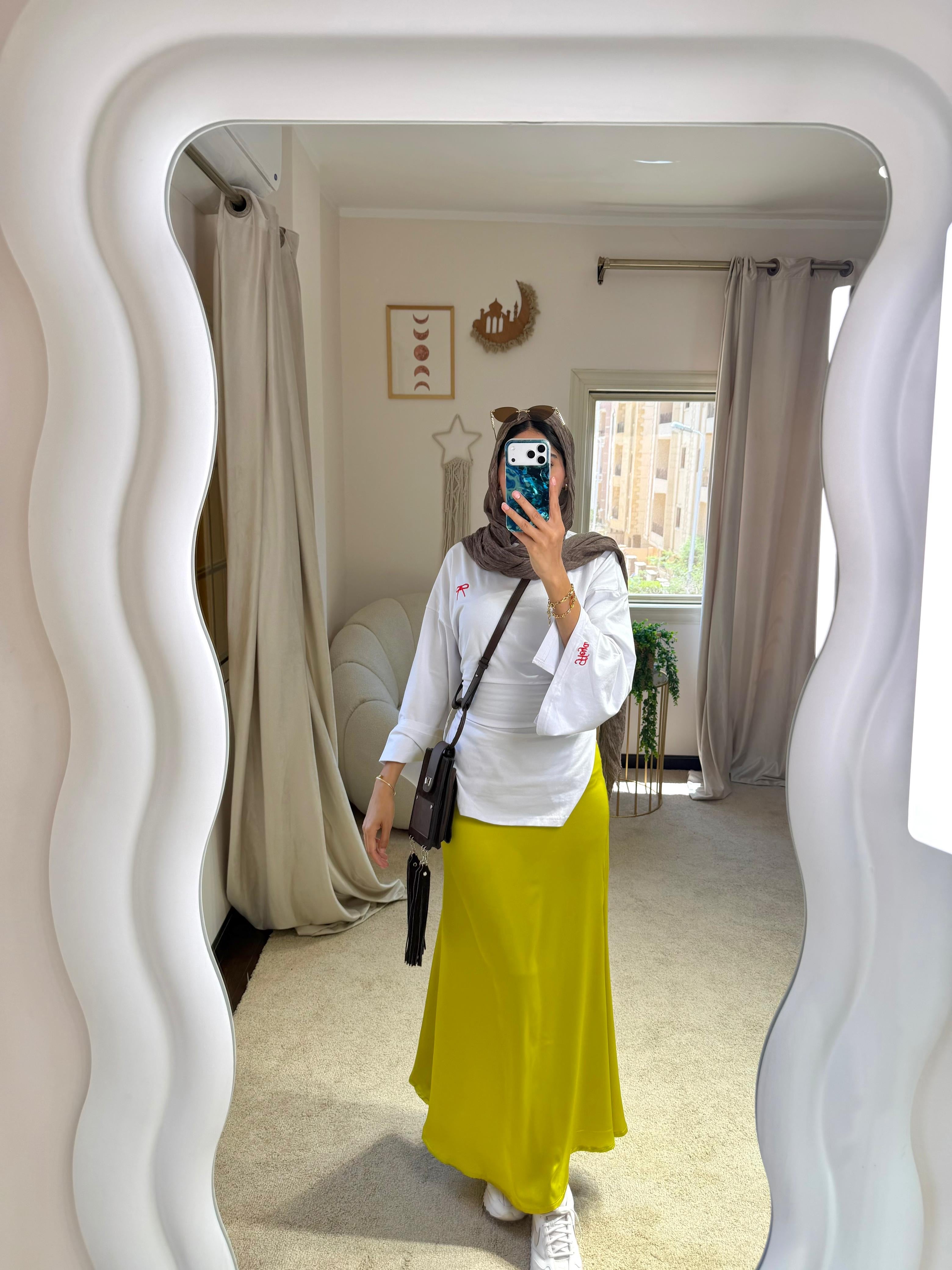 Limegreen Satin Skirt
