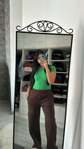 Summer Wide Leg Pants Brown
