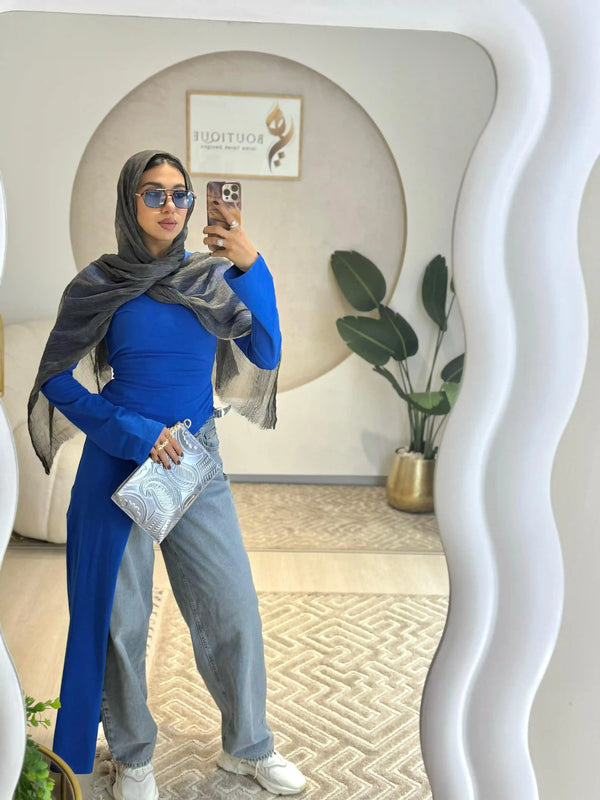 Blue Belt Blouse