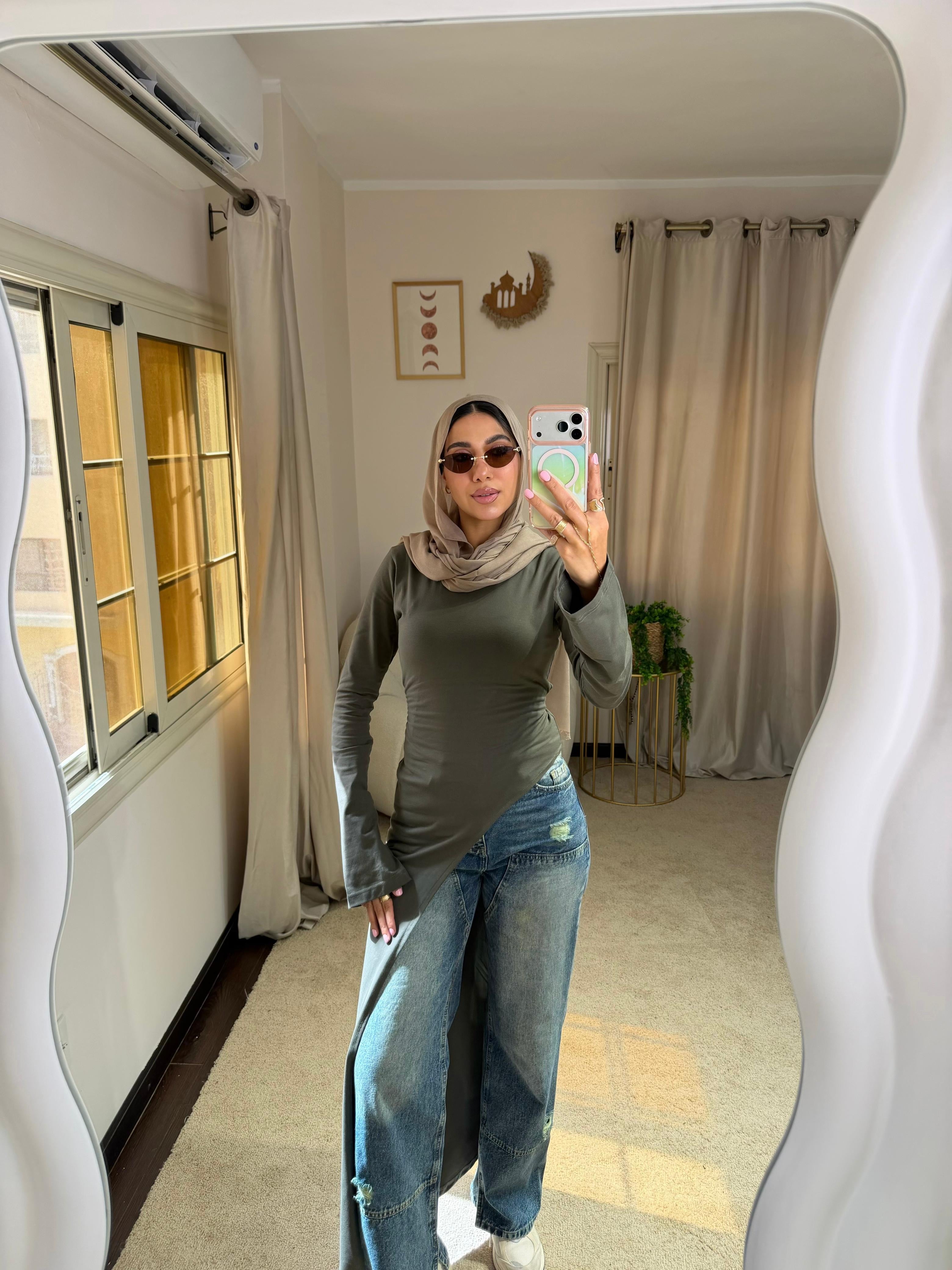 Olive Belt Blouse