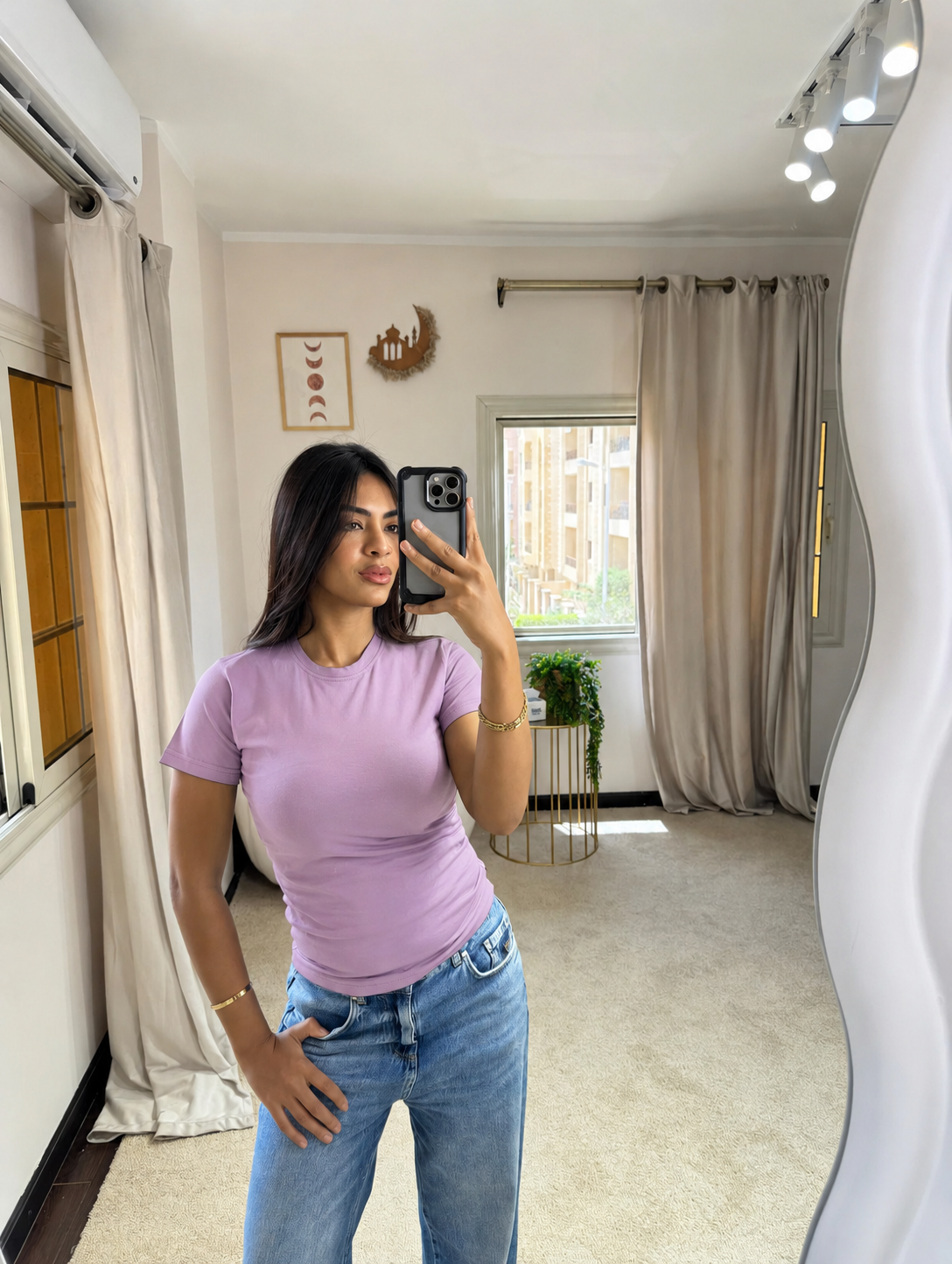 Half-Sleeve Top Light Mauve