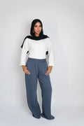 Summer Wide Leg Pants Dark grey