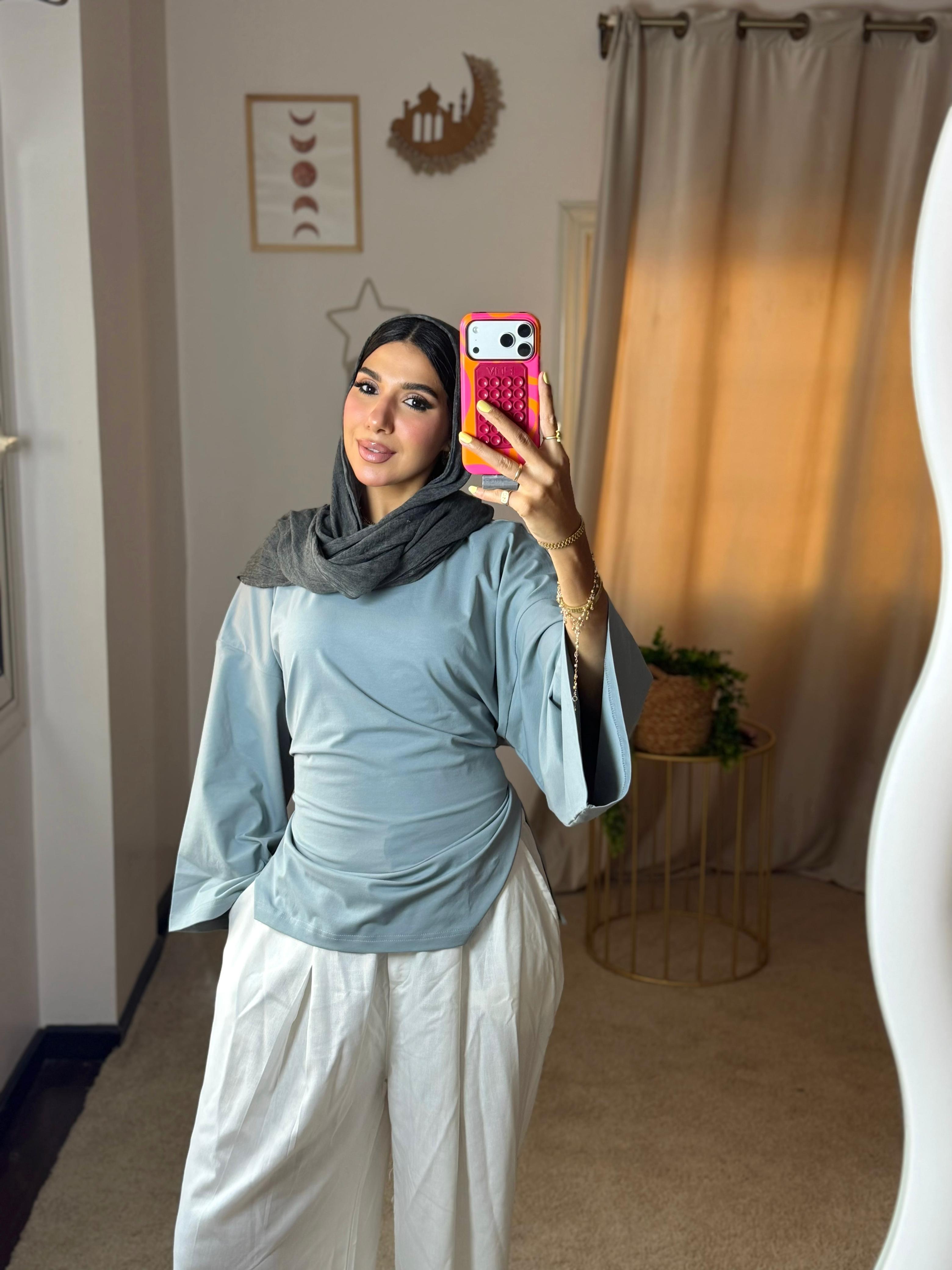 Cropped cotton T-shirt Silver