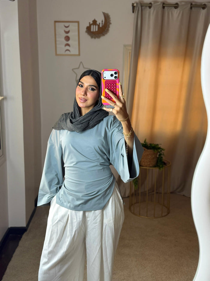 Cropped cotton T-shirt Silver