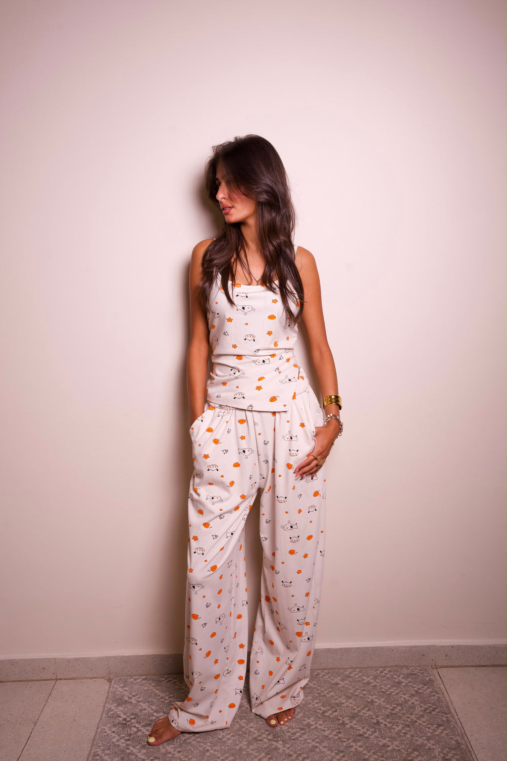 Wrap Pajama Set - Beige
