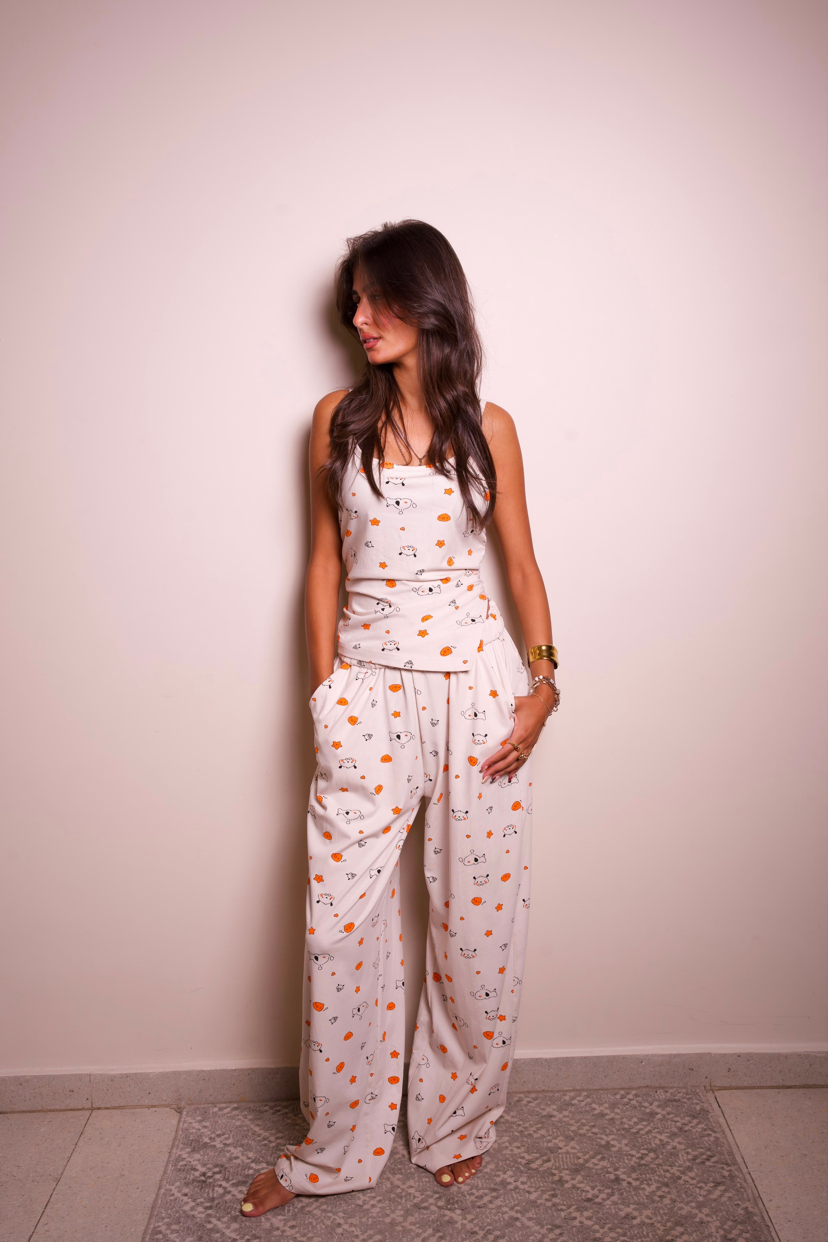 Wrap Pajama Set - Beige