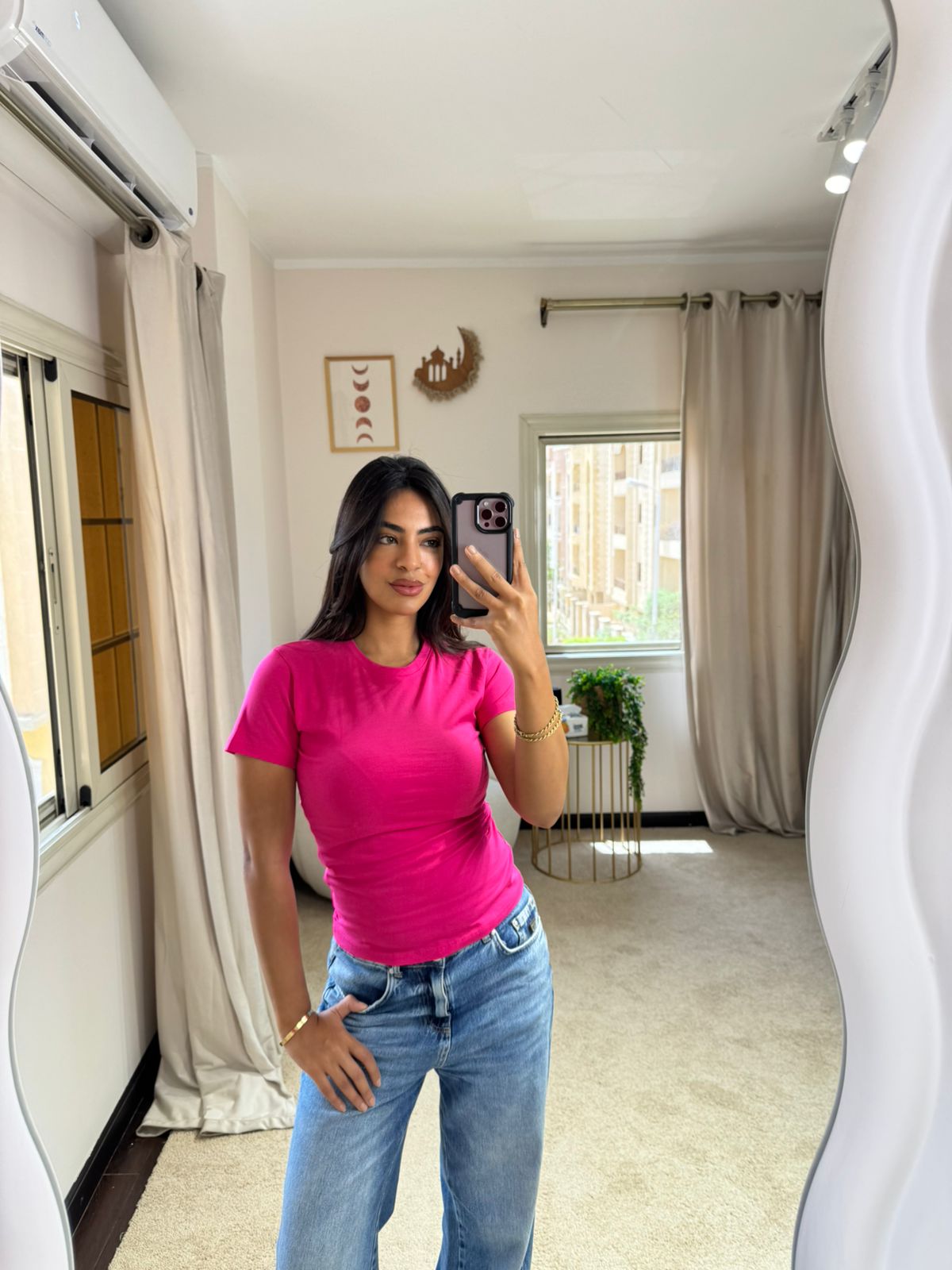 Half-Sleeve Top Fuchsia