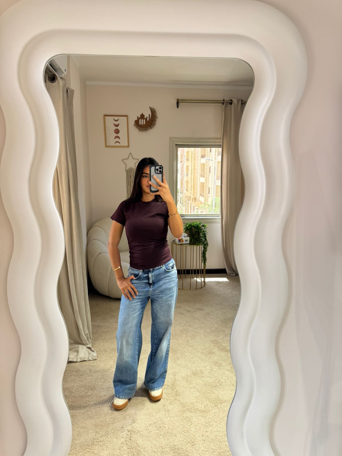 Half-Sleeve Top Dark Purple