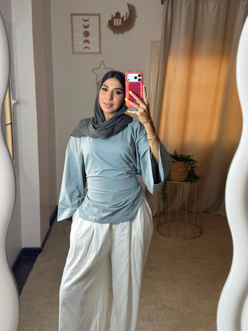 Cropped cotton T-shirt Silver