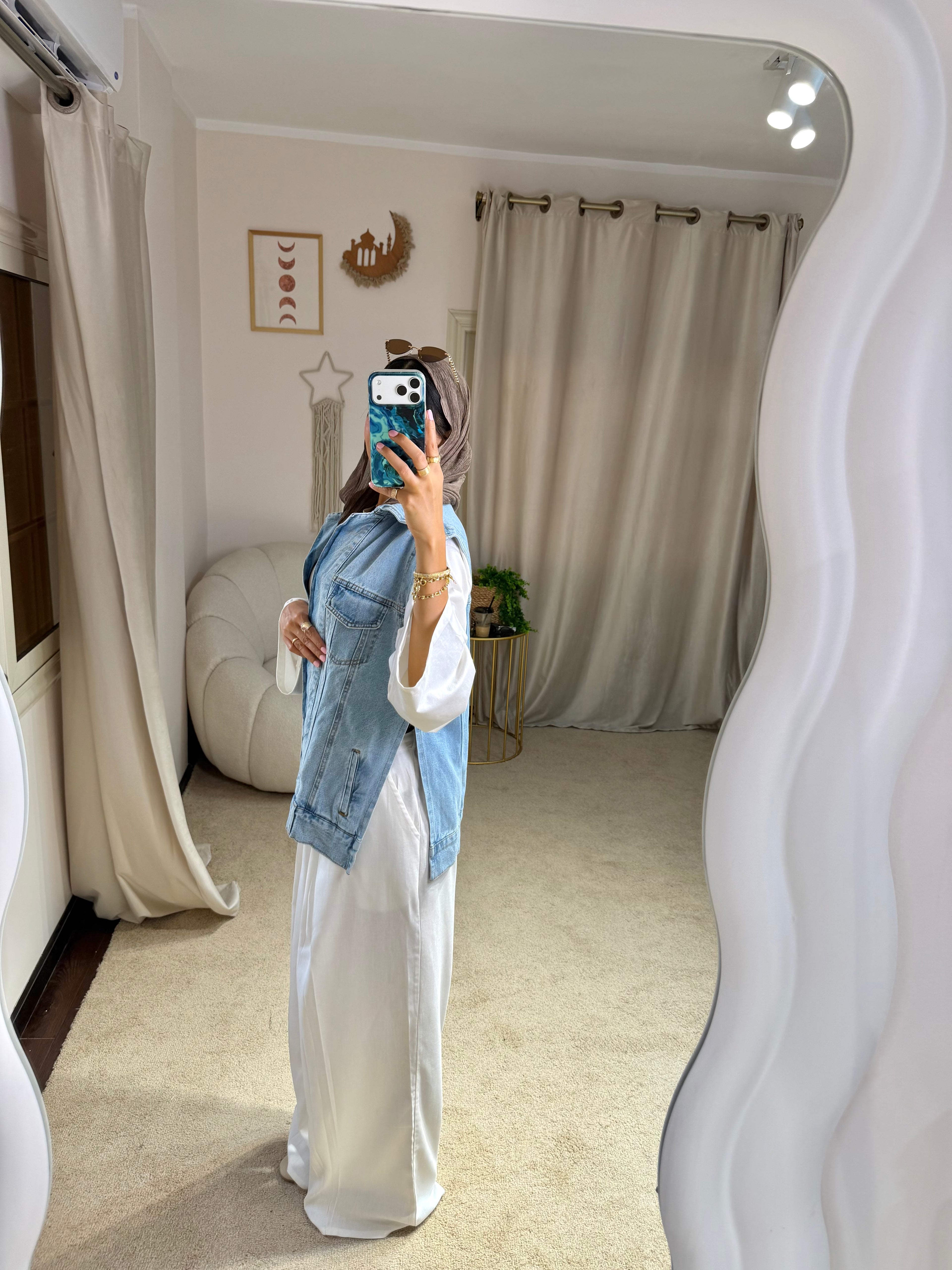 Blue Vest Denim Short Jacket