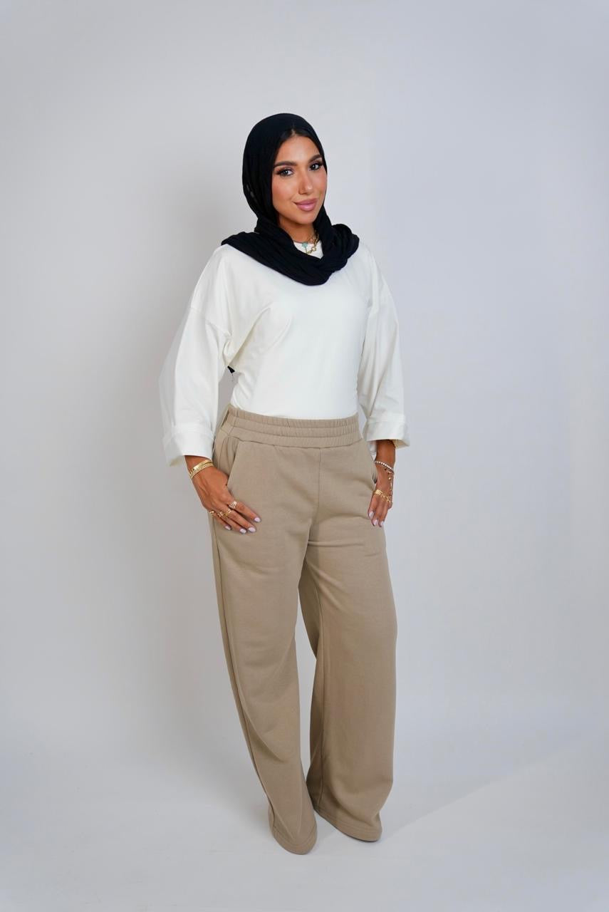 Summer Wide Leg Pants Cafe