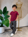 Kids Basic Tee - Dark Red