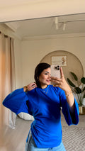 Cropped cotton T-shirt Blue
