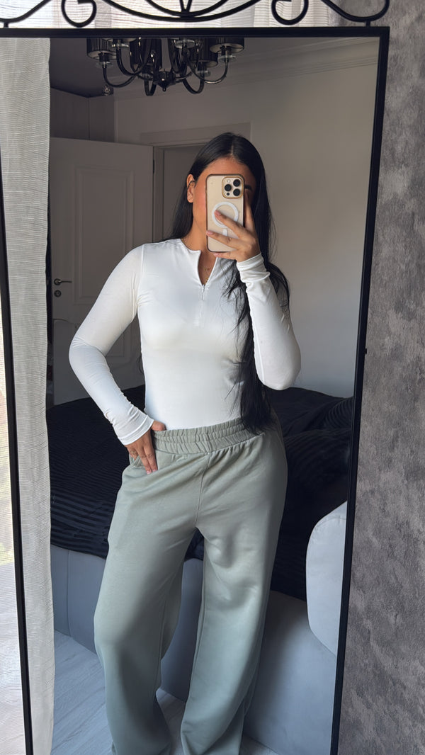Summer Wide Leg Pants Matcha