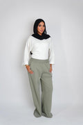 Summer Wide Leg Pants Matcha
