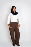 Summer Wide Leg Pants Brown
