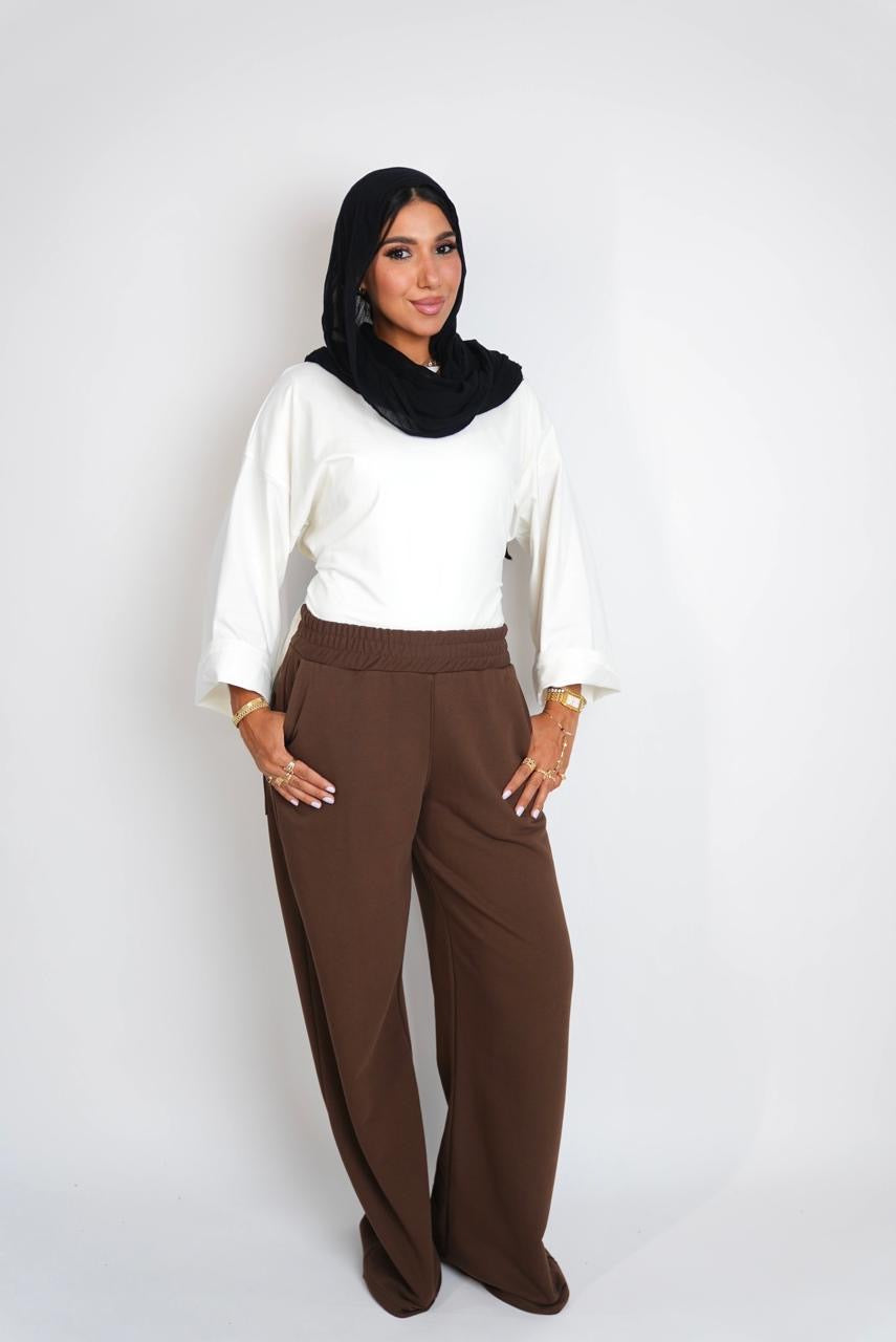 Summer Wide Leg Pants Brown