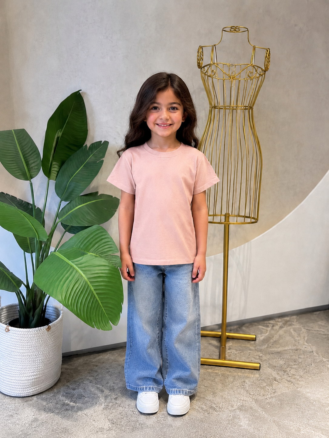 Kids Basic Tee - Beige Cashmere
