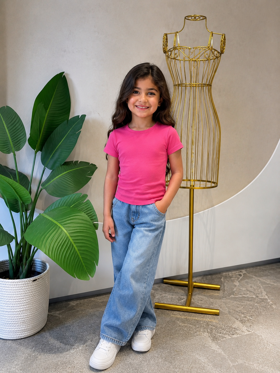 Kids Basic Tee - Dark Pink