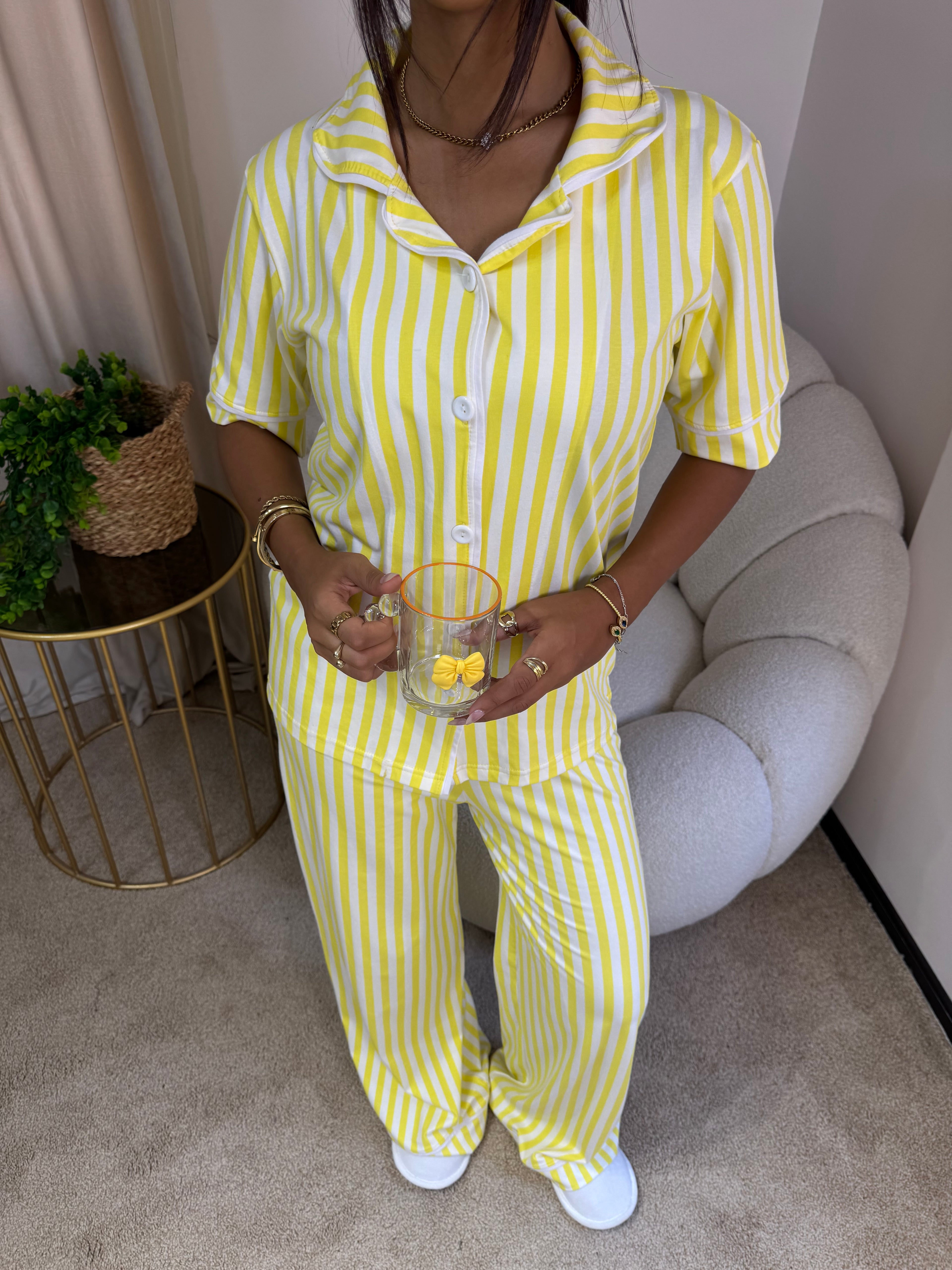 Striped Yellow Pajama Set