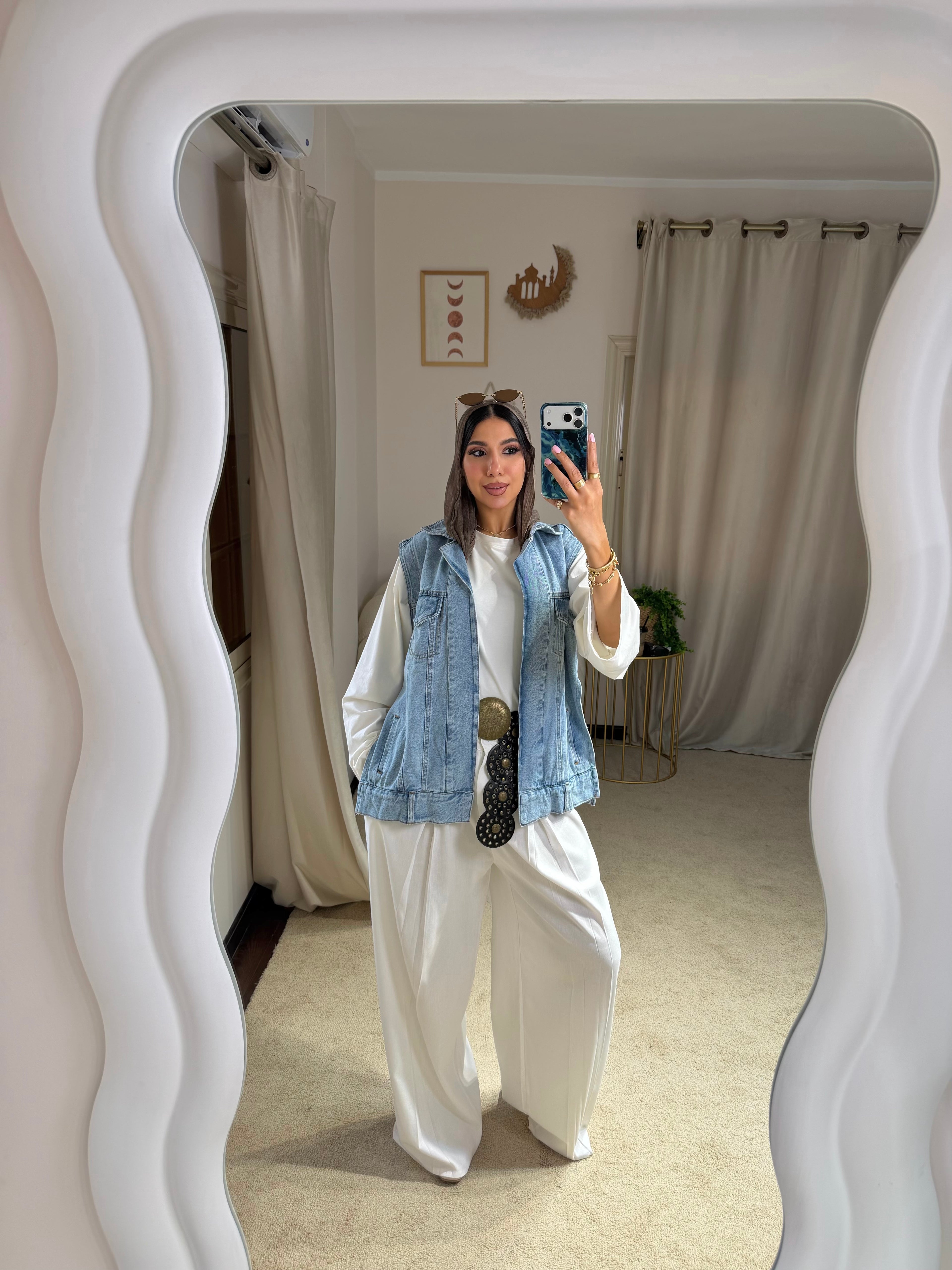 Blue Vest Denim Short Jacket