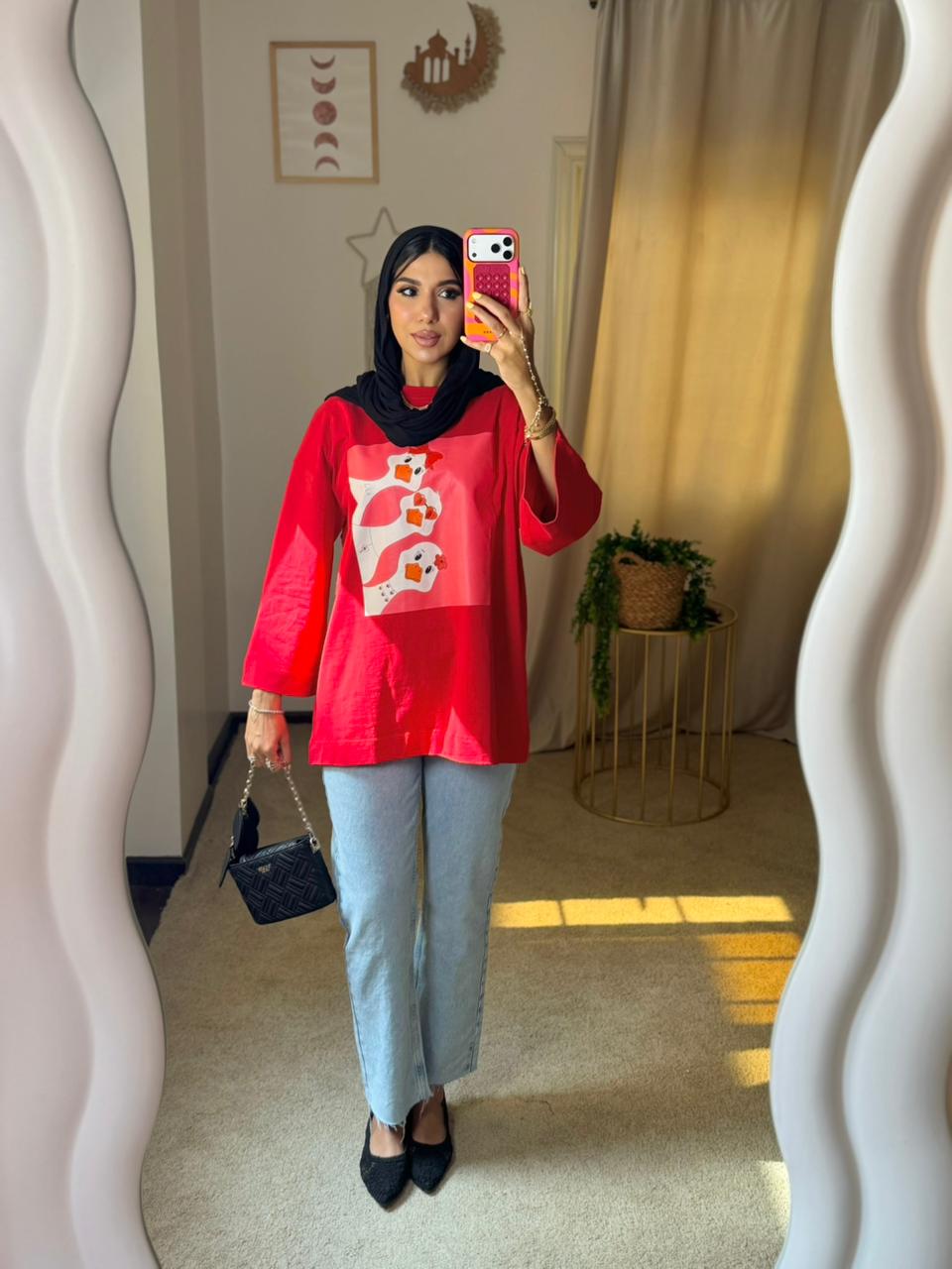Printed T-Shirt – Red